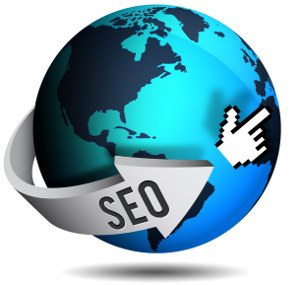 אילוסטרציה המילה SEO על גלובוס העולם